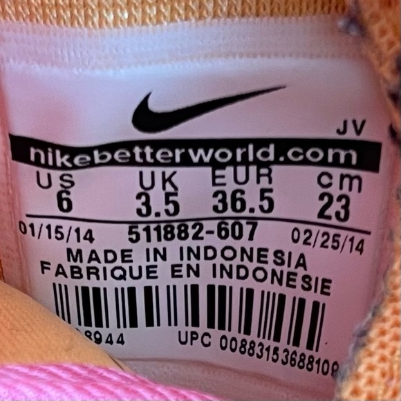 Nike Roshe Run Atomic Mango Running Shoes Women’s Size 6 - Picture 8 of 8